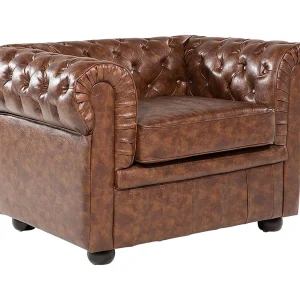 Fauteuil kunstleer goudbruin CHESTERFIELD Fauteuil kunstleer goudbruin CHESTERFIELD