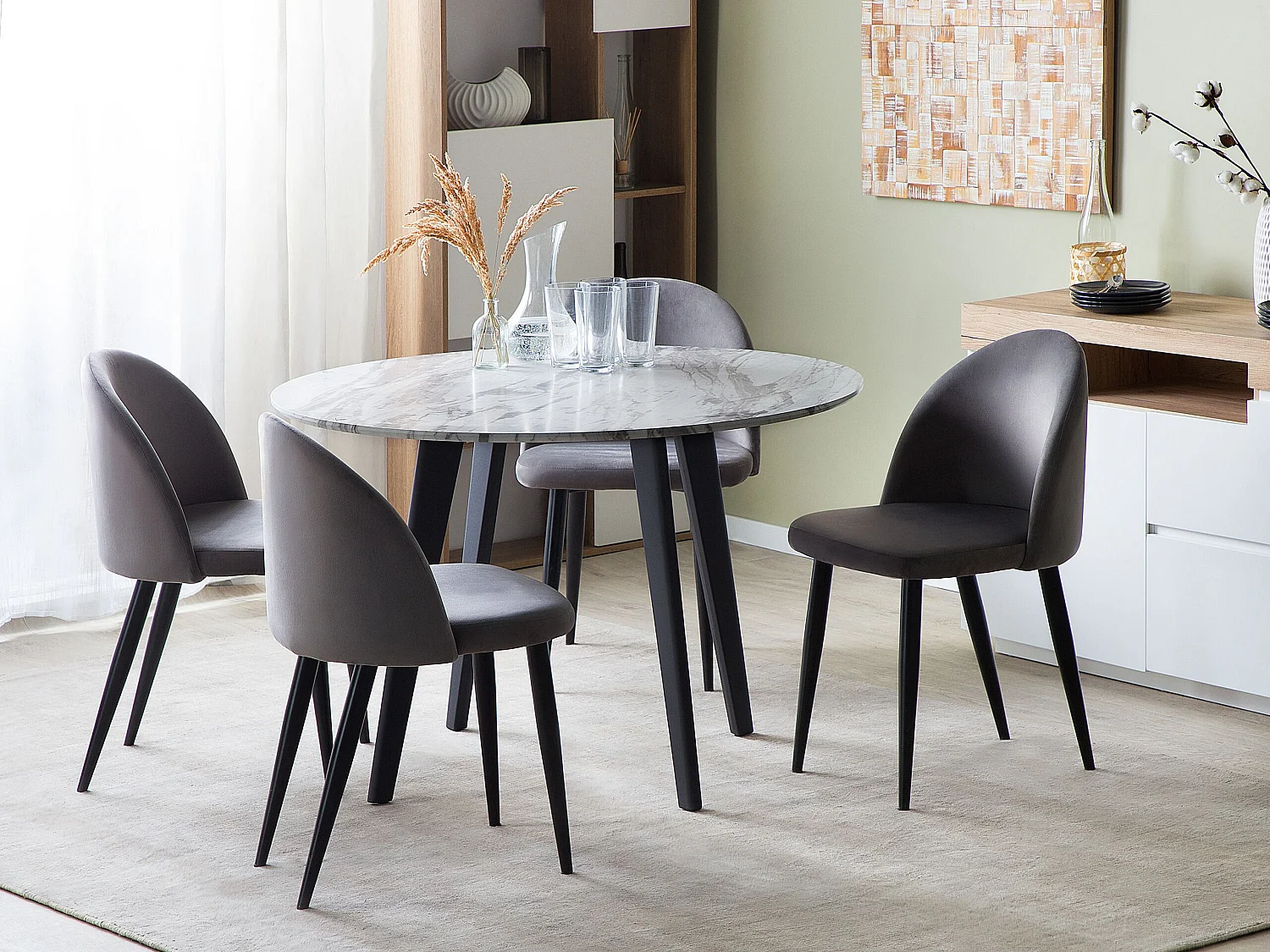 Eettafel MOSBY Marmer-look 110 cm 110 cm