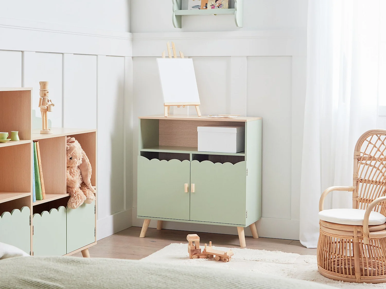 Kast LACKEY Bewerkt hout Lichtgroen