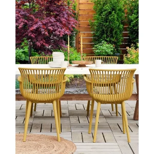 Set van 4 tuinstoelen PESARO Geel Set van 4 tuinstoelen PESARO Geel