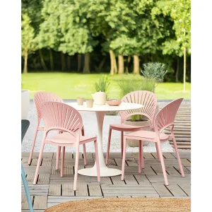 Set van 4 tuinstoelen OSTIA Pastelroze Set van 4 tuinstoelen OSTIA Pastelroze
