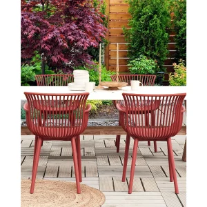 Set van 4 tuinstoelen PESARO Rood Set van 4 tuinstoelen PESARO Rood