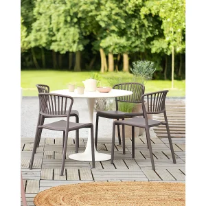 Set van 4 tuinstoelen GELA Taupe Set van 4 tuinstoelen GELA Taupe