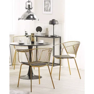 Set van 2 eetkamerstoelen RIGBY Metaal Goud Set van 2 eetkamerstoelen RIGBY Metaal Goud