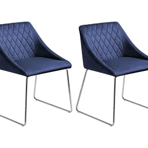 Eetkamerstoel set van 2 fluweel marineblauw ARCATA Eetkamerstoel set van 2 fluweel marineblauw ARCATA