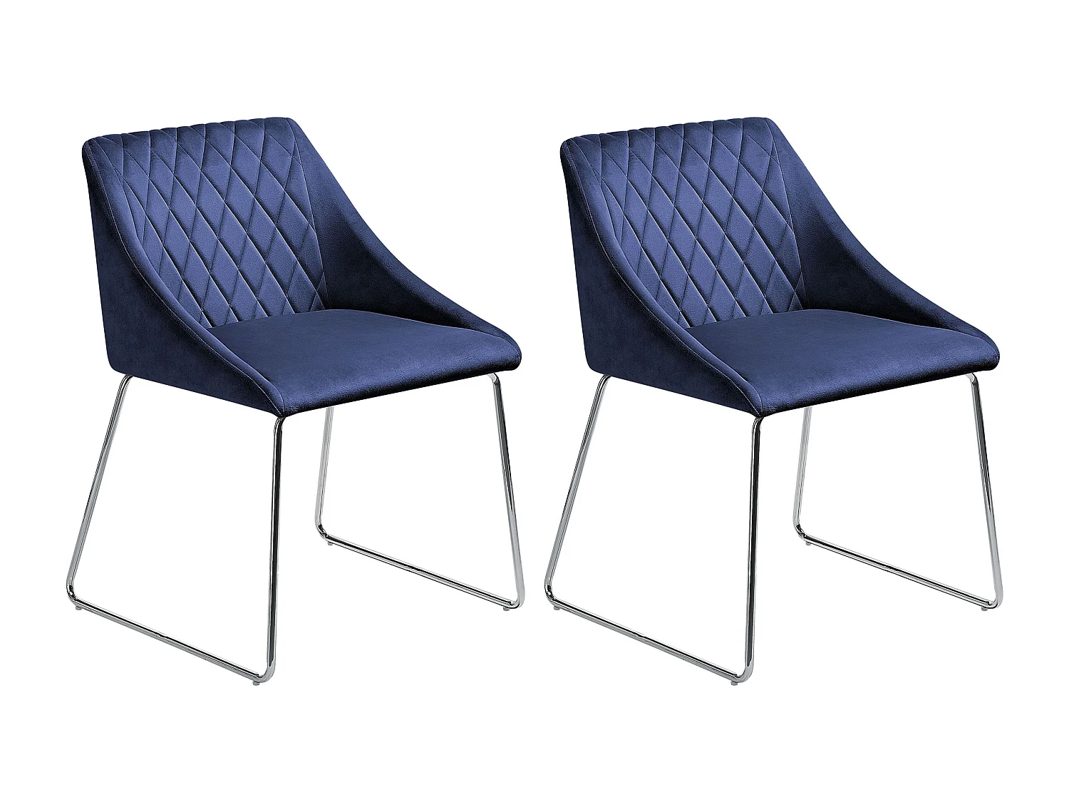 Eetkamerstoel set van 2 fluweel marineblauw ARCATA