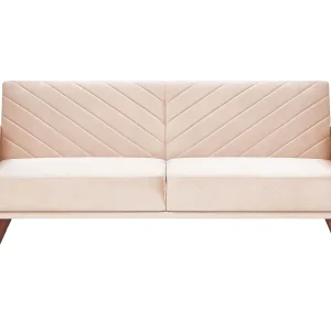 Driezitsbank fluweel beige SENJA Driezitsbank fluweel beige SENJA