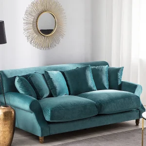 Bank EIKE Fluweel Blauwgroen 2-zitter Bank EIKE Fluweel Blauwgroen 2-zitter