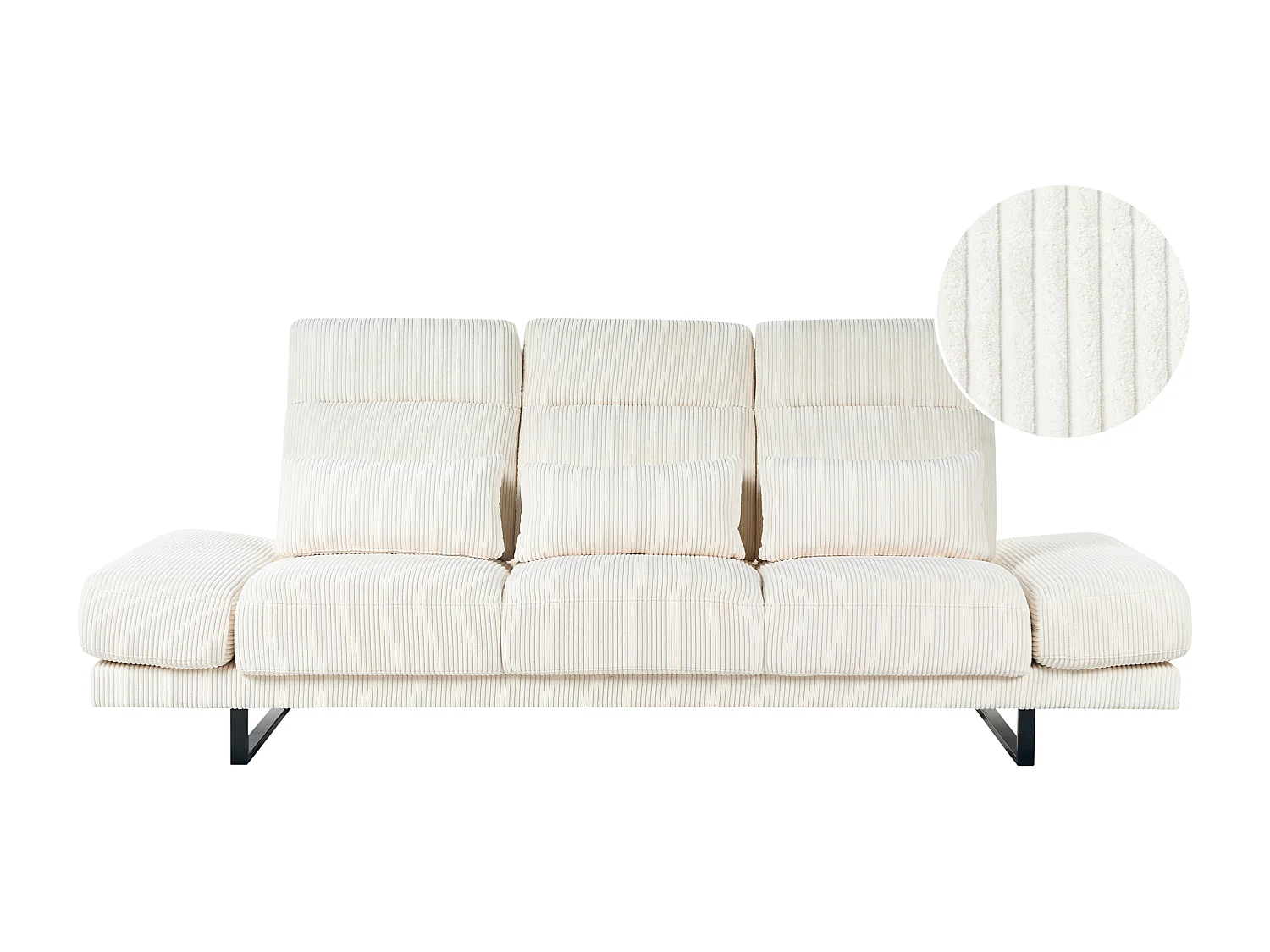 Driezitsbank corduroy lichtbeige IKAST