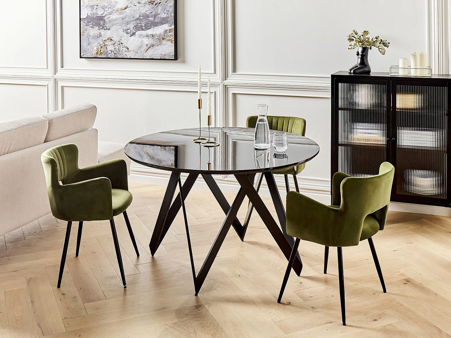Eettafel OXHILL Zwart 120 cm 120 cm