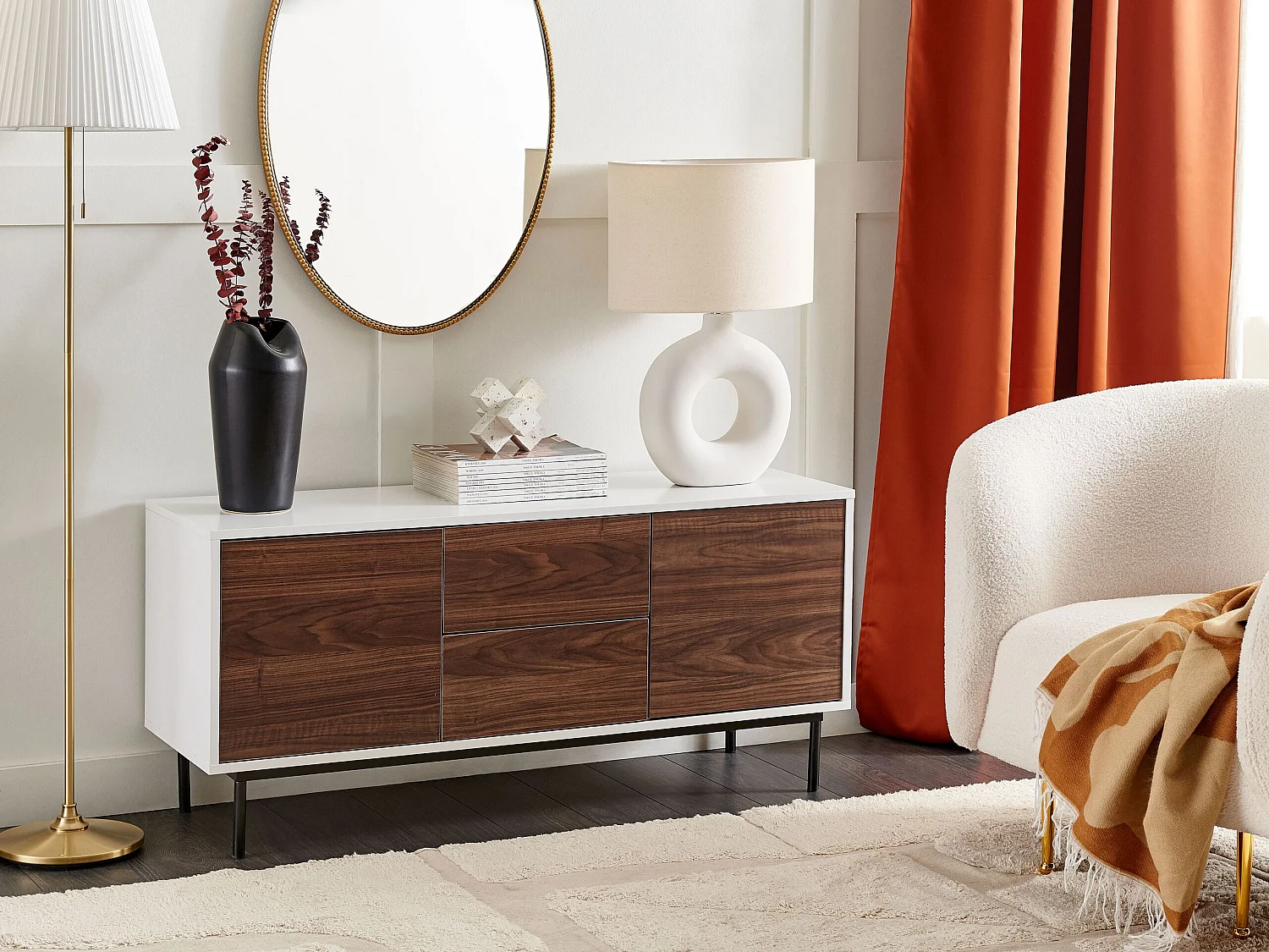 Kast OKLAND Houtachtig Wit