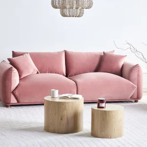 Bank LUVOS Fluweel Roze 3-zitter Bank LUVOS Fluweel Roze 3-zitter