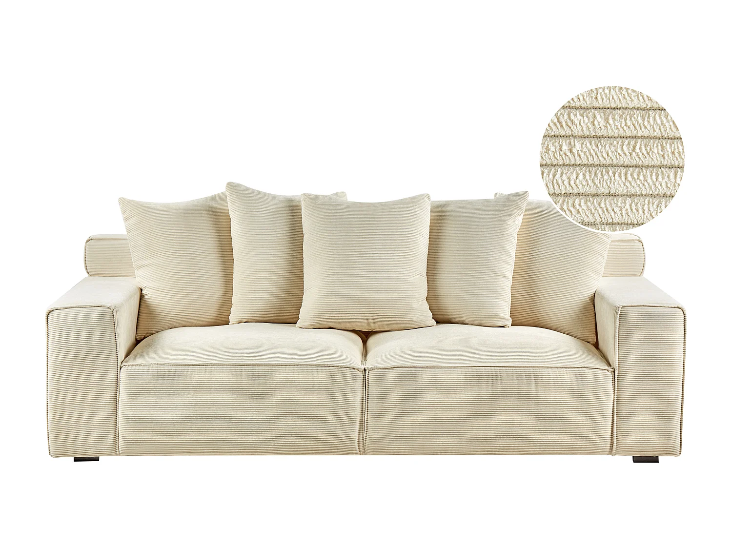 Driezitsbank corduroy beige VISKAN