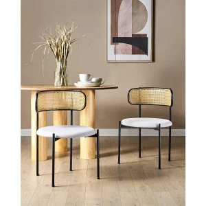 Set van 2 eetkamerstoelen ANDOVER Metaal Zwart Set van 2 eetkamerstoelen ANDOVER Metaal Zwart