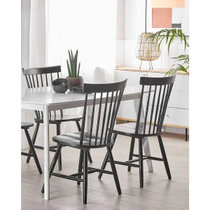 Set van 2 eetkamerstoelen BURGES Hout Zwart Set van 2 eetkamerstoelen BURGES Hout Zwart
