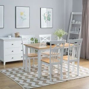 Eettafel HOUSTON 120 cm 75 cm Hout Wit
