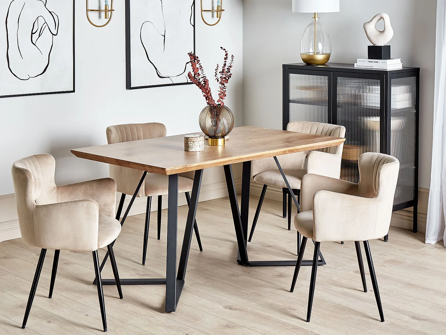 Eettafel UPTON Lichtbruin 140 cm 80 cm