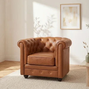 Iconische fauteuil van vaarsleer CHESTERFIELD Iconische fauteuil van vaarsleer CHESTERFIELD