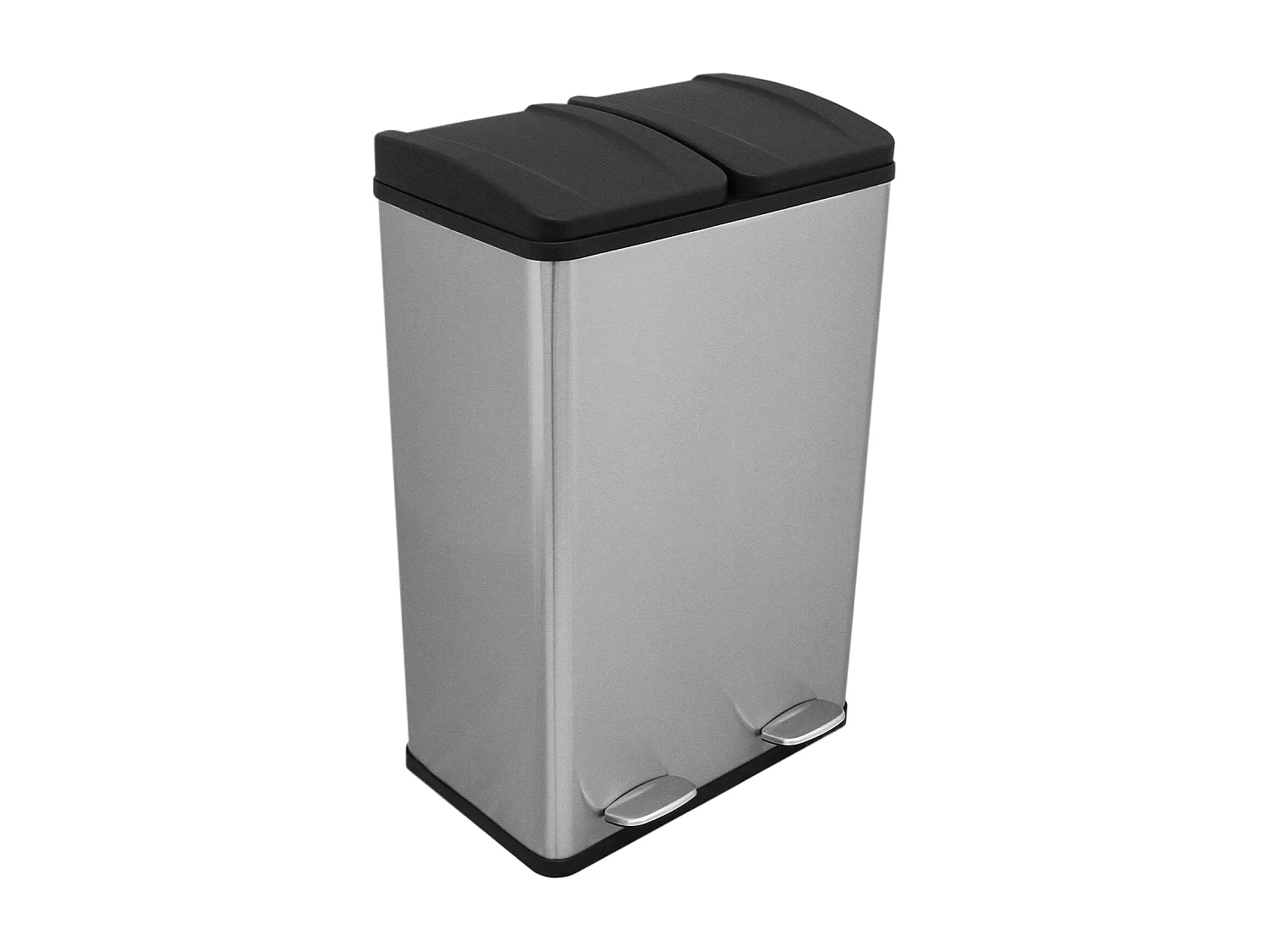 Dubbele Pedaalemmer 60 L - Zilver
