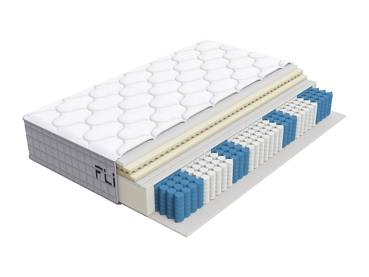 Ergonomisch 7-zone binnenveringmatras - 120 x 200 cm - 25 cm hoog - schuim + veren - wit