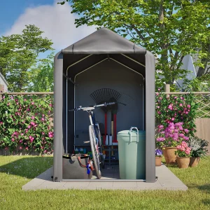 Fietsenstalling voor in de tuin, 187x100x160 cm, in donkergrijs staal – Voor balkon, terras en tuin Fietsenstalling voor in de tuin, 187x100x160 cm, in donkergrijs staal – Voor balkon, terras en tuin