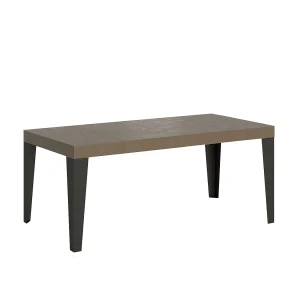 Flame Premium 120/380×90 cm uitschuifbare tafel in duifgrijs met antraciet poten