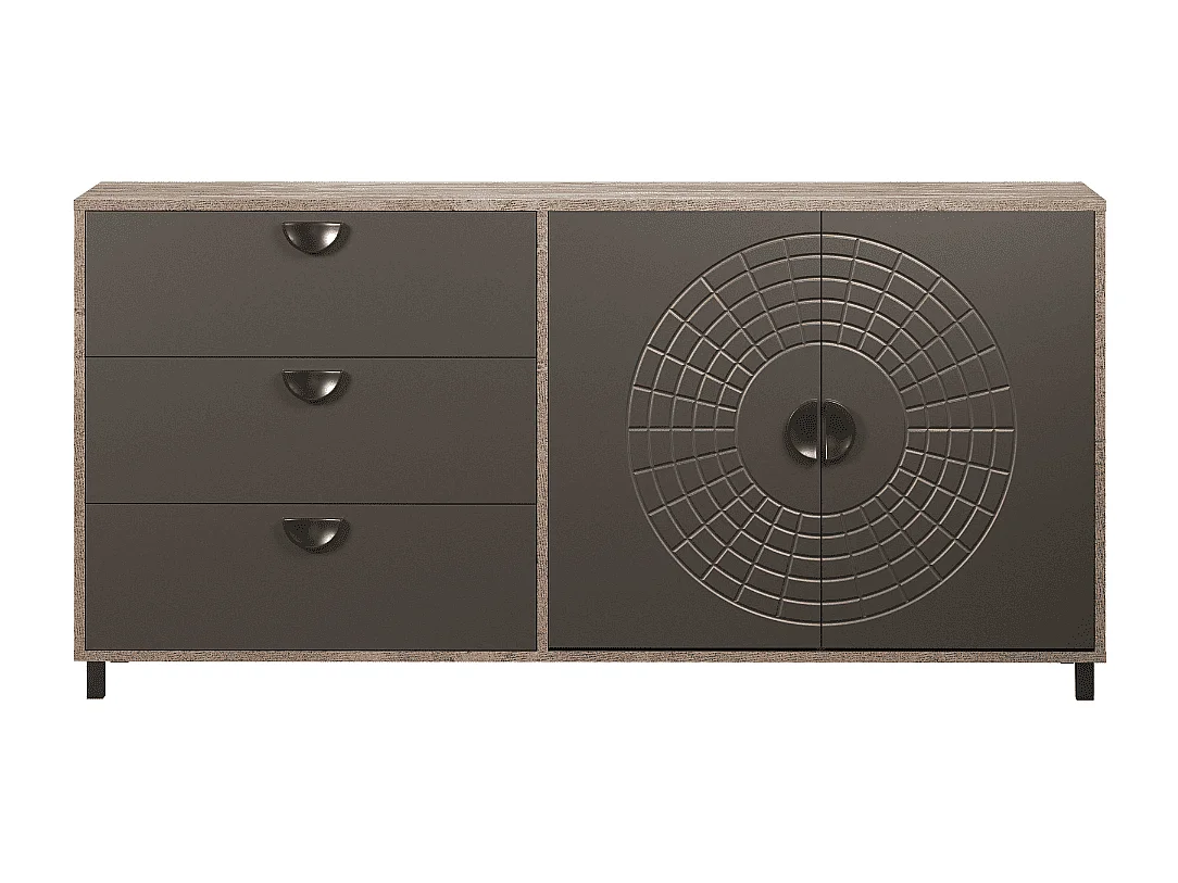 Dressoir met 2 deuren en 3 lades L176 cm - FUSION