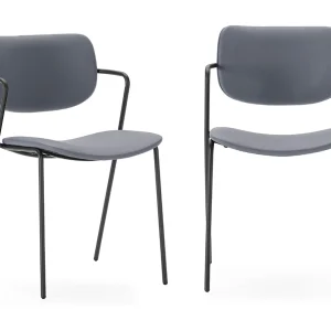 Eetkamerstoel Maika – 49x55x48cm – Grijs – Set van 2 Eetkamerstoel Maika – 49x55x48cm – Grijs – Set van 2