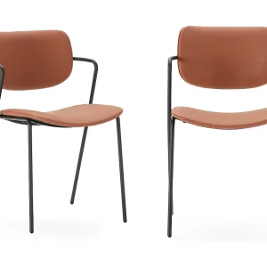 Eetkamerstoel Maika – 49x55x48cm – Rood – Set van 2 Eetkamerstoel Maika – 49x55x48cm – Rood – Set van 2