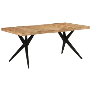 Eettafel 180x90x77 cm massief acaciahout zwart Eettafel 180x90x77 cm massief acaciahout zwart