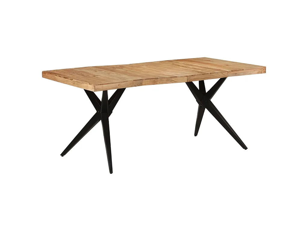 Eettafel 180x90x77 cm massief acaciahout zwart