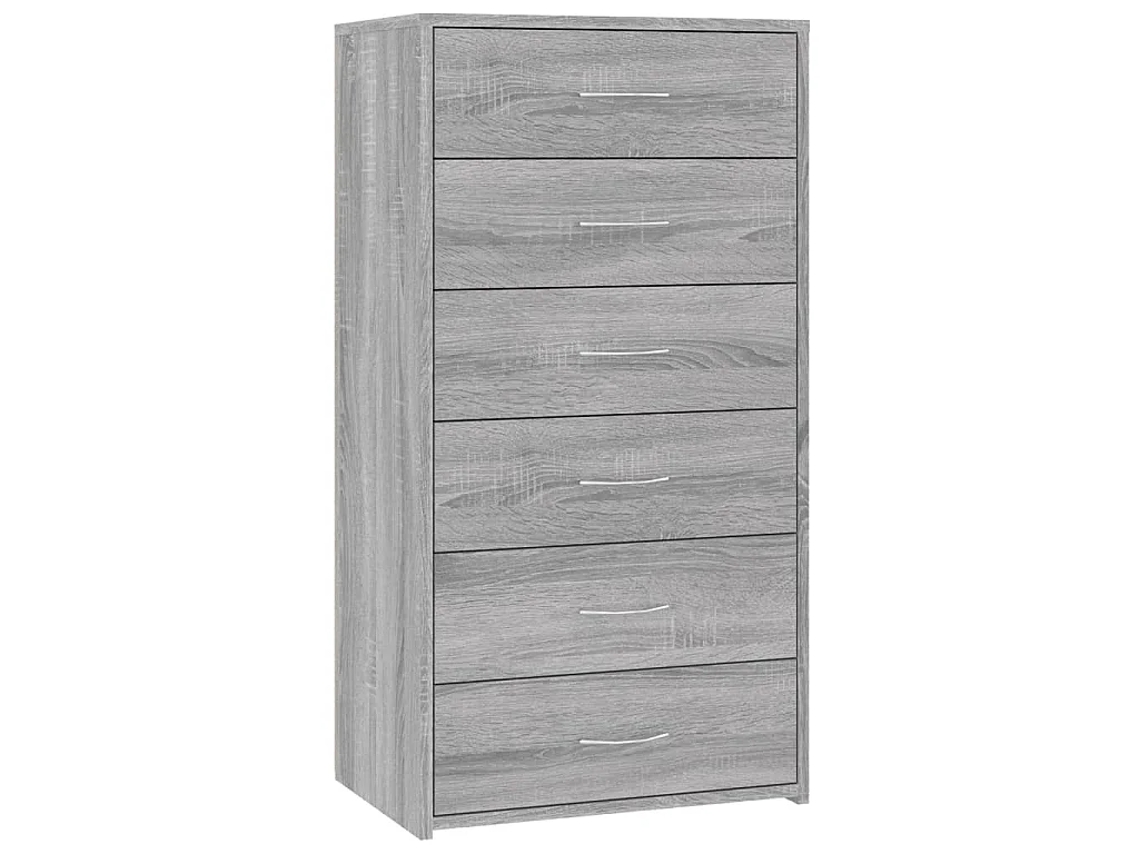 Dressoir met 6 lades 50x34x96 cm bewerkt hout grijs sonoma