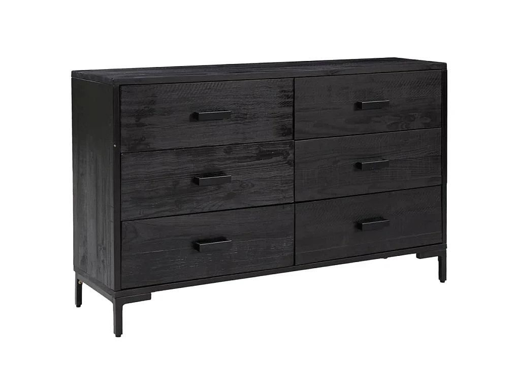 Dressoir 110x35x70 cm massief grenenhout zwart
