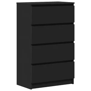 Dressoir 60x35x98,5 cm bewerkt hout zwart Dressoir 60x35x98,5 cm bewerkt hout zwart