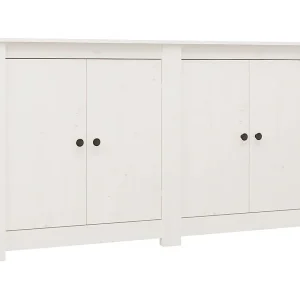 Dressoirs 2 st 70x35x80 cm massief grenenhout wit Dressoirs 2 st 70x35x80 cm massief grenenhout wit