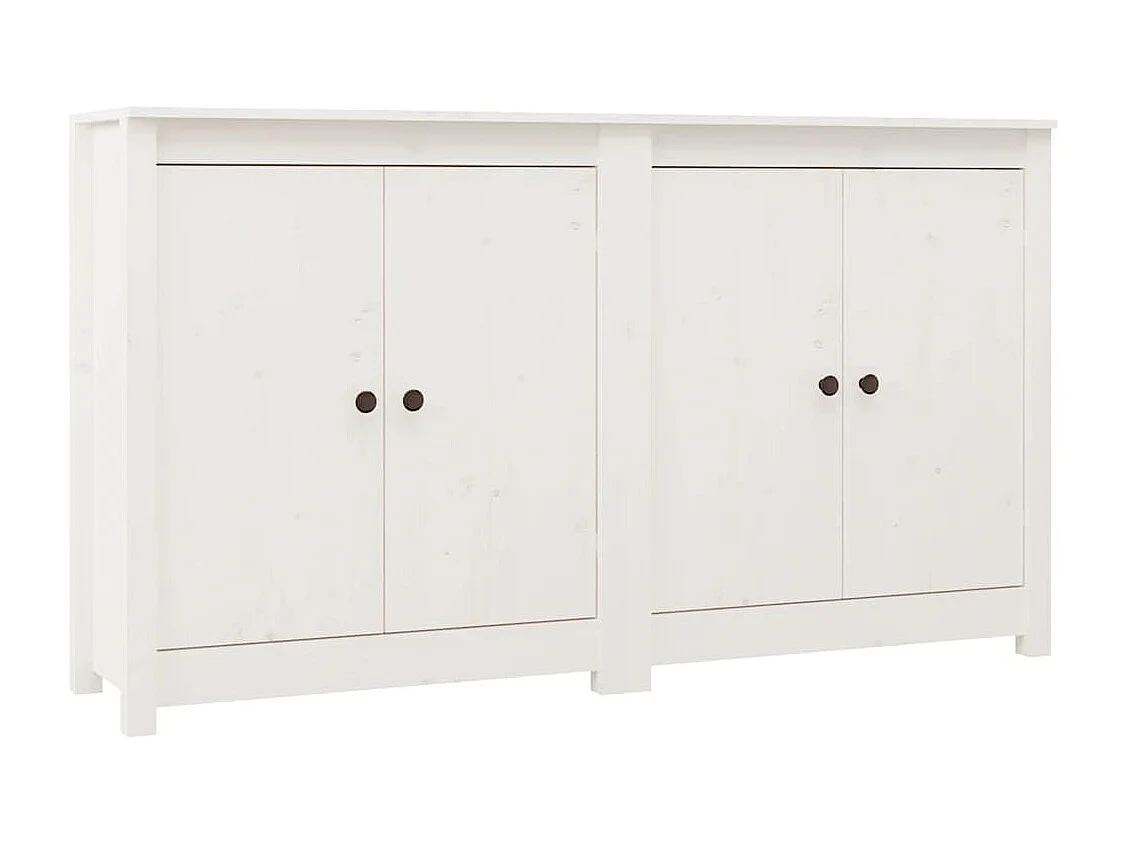Dressoirs 2 st 70x35x80 cm massief grenenhout wit