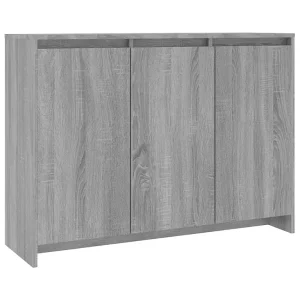 Dressoir 102x33x75 cm bewerkt hout grijs sonoma eikenkleurig