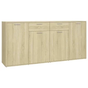 Dressoir 160x36x75 cm bewerkt hout sonoma eikenkleurig Dressoir 160x36x75 cm bewerkt hout sonoma eikenkleurig