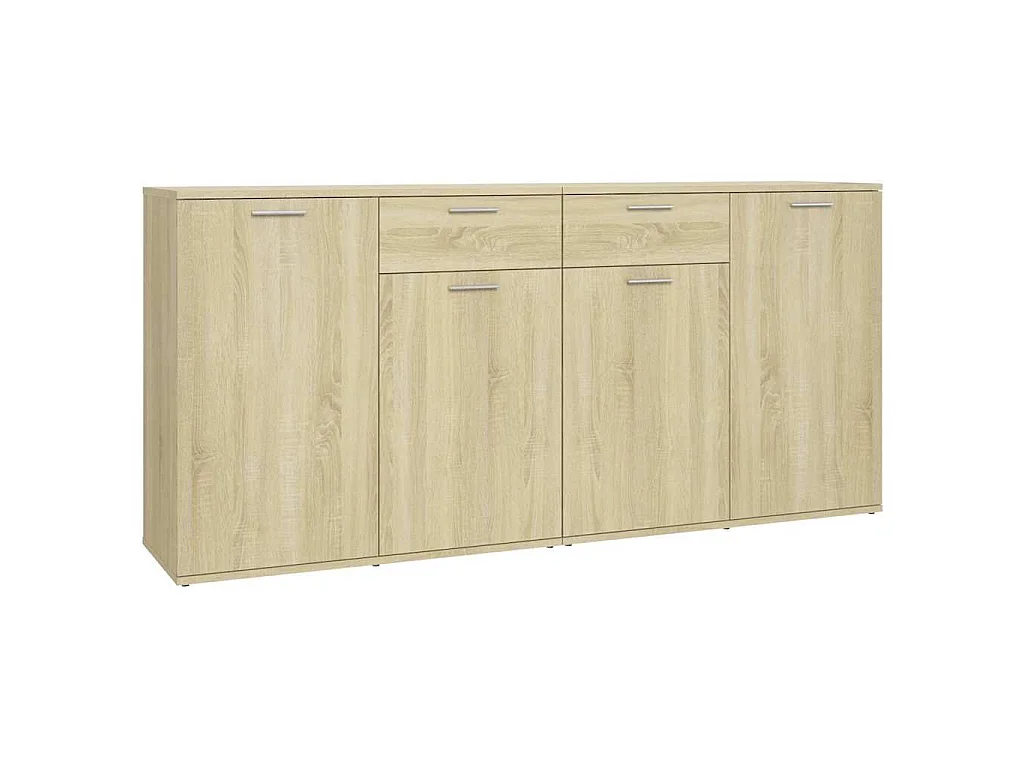 Dressoir 160x36x75 cm bewerkt hout sonoma eikenkleurig