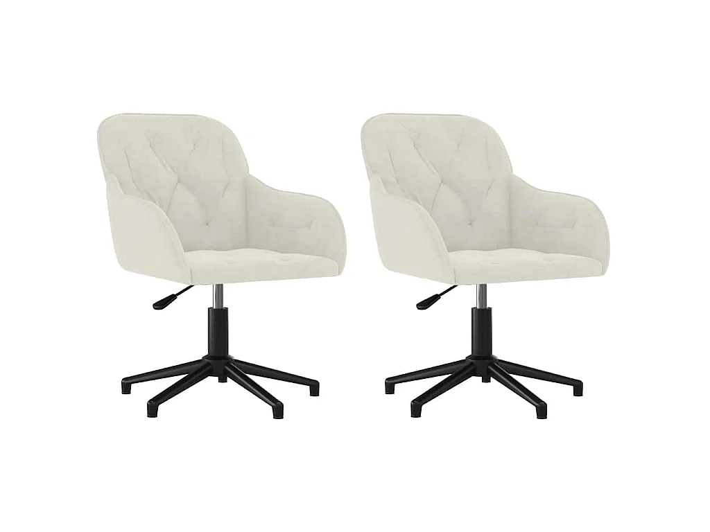 Eetkamerstoelen draaibaar 2 st fluweel crèmekleurig