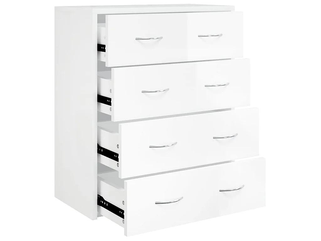 Dressoir met 4 lades 60x30,5x71 cm hoogglans wit