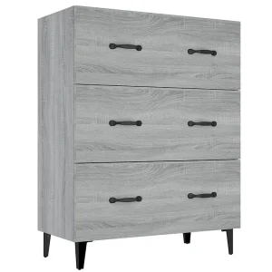 Dressoir 69,5x34x90 cm bewerkt hout grijs sonoma eikenkleurig Dressoir 69,5x34x90 cm bewerkt hout grijs sonoma eikenkleurig