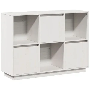 Dressoir 110,5x35x80 cm massief grenenhout wit