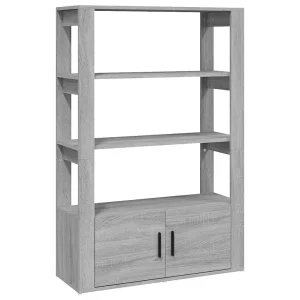 Dressoir 80x30x119,5 cm bewerkt hout grijs sonoma eikenkleurig Dressoir 80x30x119,5 cm bewerkt hout grijs sonoma eikenkleurig