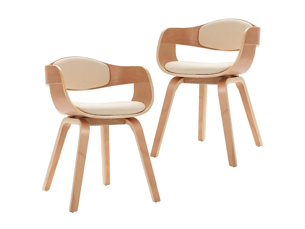 Eetkamerstoelen 2 st gebogen hout en kunstleer