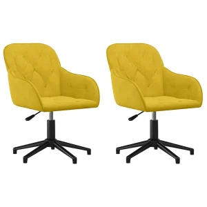 Eetkamerstoelen draaibaar 2 st fluweel geel Eetkamerstoelen draaibaar 2 st fluweel geel