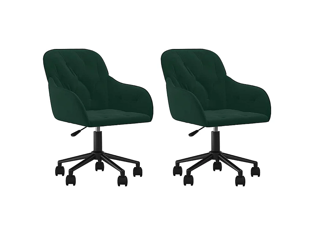 Eetkamerstoelen draaibaar 2 st fluweel donkergroen