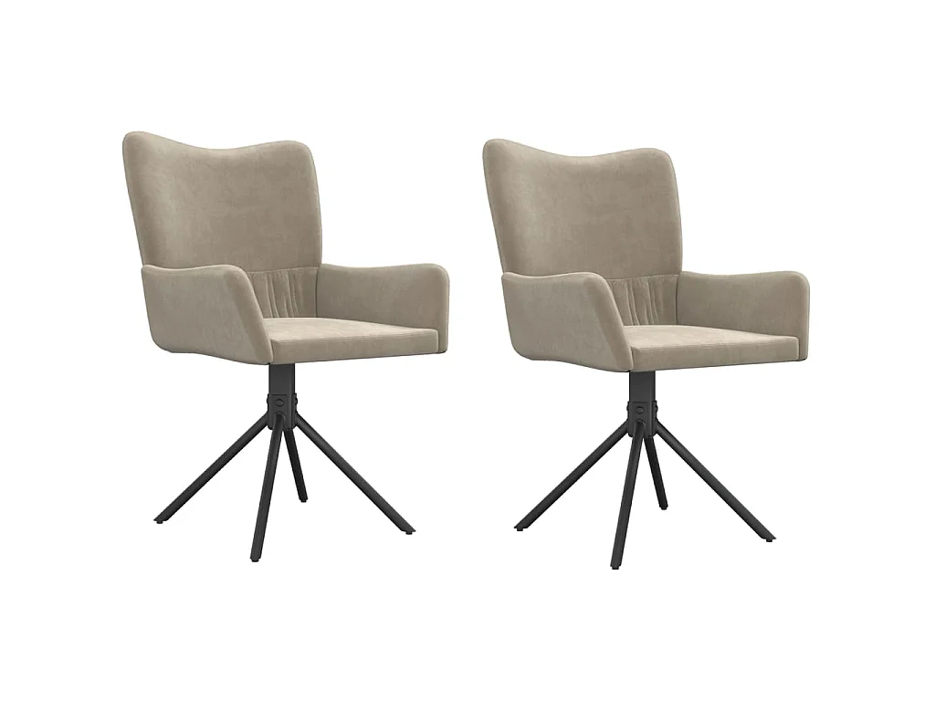 Eetkamerstoelen draaibaar 2 st fluweel lichtgrijs