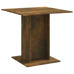 Eettafel 80x80x75 cm bewerkt hout gerookt eiken