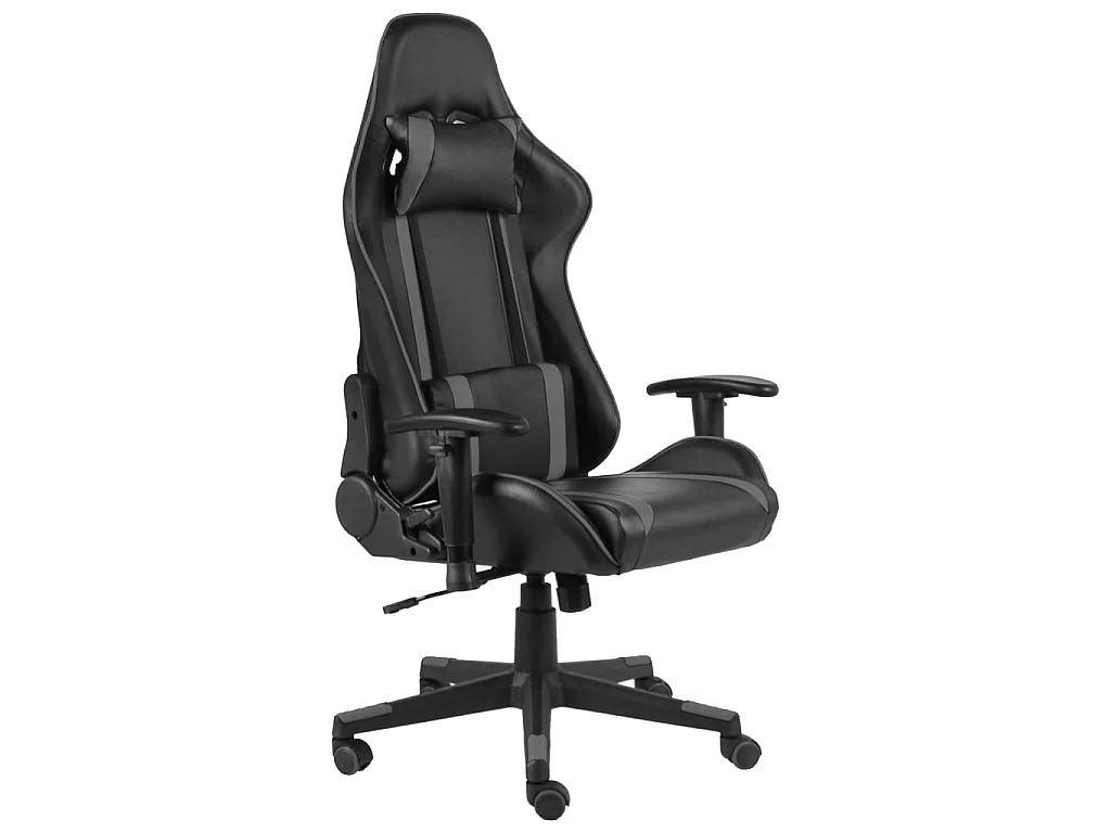 Gamestoel draaibaar PVC grijs